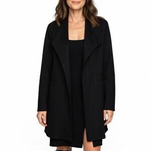 Max Studio Black Open Front Long Length Oversized Knit Jacket XL